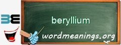 WordMeaning blackboard for beryllium